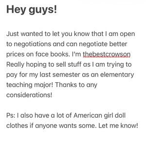Text Post About Selling Items